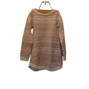 Aspen Kids Size US S 5-6 Pink Reindeer Christmas Print Sweater Dress